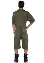 Adult Men Top Gun Short Flight Suit Costume