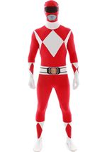 Adult Red Power Ranger Morphsuit Men Costume