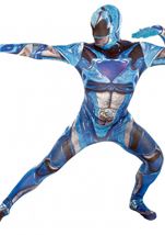 Adult Movie Blue Power Ranger Plus Size Morphsuit Men Costume 
