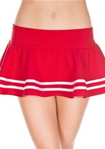 Adult Double Striped Wavy Skirt Red