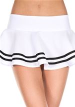 Adult Double Striped Wavy Skirt White