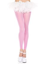 Opaque Footless Tights Neon Pink