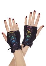 Sequined Corset Fingerless Woman Gloves