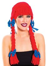 Red Yarn Doll Women Wig