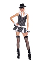 Adult Gangster Women Costume With Hat