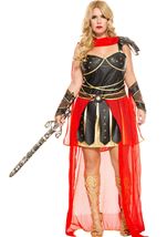 Dark Greek Warrior Woman Plus Costume