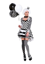 Adult Circus Damned Woman Clown Costume