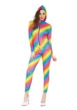 Rainbow Hooded Women Bodysuit