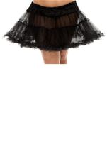Plus Double Layer Woman Petticoat Black