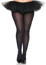 Adult Plus Size Women Opaque Tights Black 