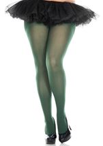 Adult Plus Size Women Opaque Tights Hunter Green 