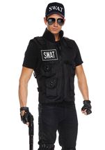 Adult SWAT Officer Men Costume Accessories Set