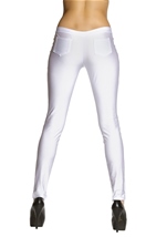 Adult White Disco 80s Women Pants