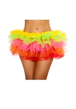 Rainbow Fluffy Mini Ruffled Women Petticoat