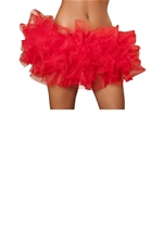 Red Fluffy Mini Ruffled Women Petticoat
