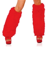 Deluxe Furry Red Leg Warmers