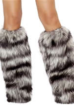 Black And Grey Deluxe Native Fur Leg Warmers