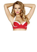 Adult Pin up Style Red And White Halter Top