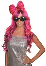 Violet And Pink Women Wig with Bow