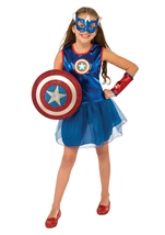 Kids Captain America Tutu Girls Costume