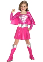 Pink Super Girl Kids Costume