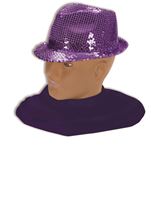 Sequin Fedora Hat Purple
