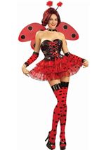 Adult Red And Black Polka Dot Lady Bug Women Thigh Highs
