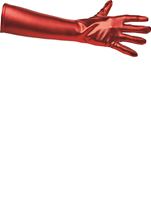 Women Red Metallic Gloves 