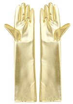 Adult Women Gold Metallic Gloves 