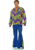 Adult Psychedelic Plus Size Men Costume