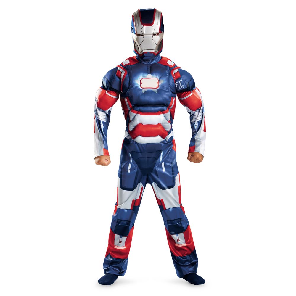 Boys iron man costume Your child can now become his favorite hero from the new movie Avengers - The Age of Ultron with this great new Iron Man deluxe costume. Muscle chest jumpsuit with armor, boot tops and mask.