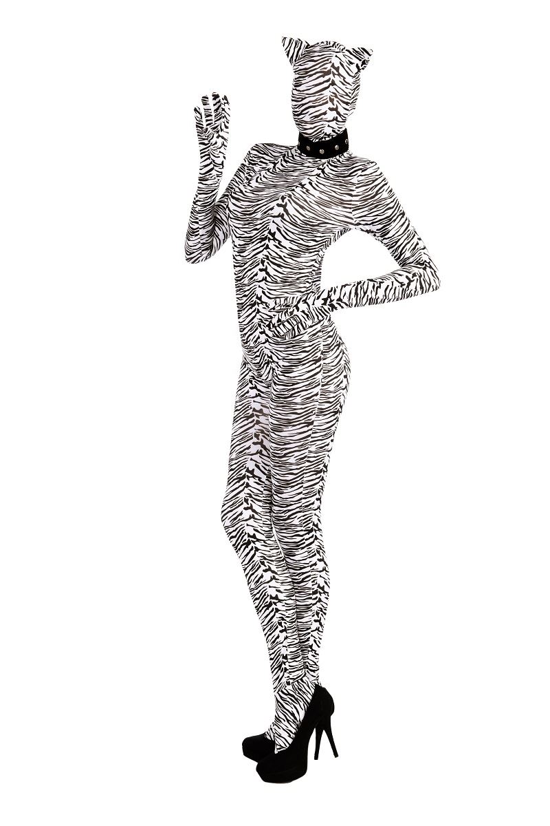 Disappearing man white tiger adult costume