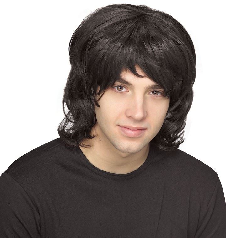 Adult 70s Shag Men Wig Black 17.99 The Costume Land