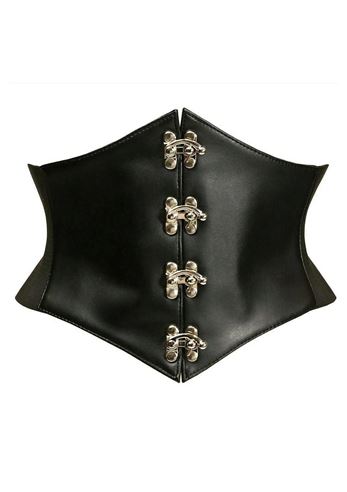 Adult Black Faux Leather Corset Belt Cincher, $42.99