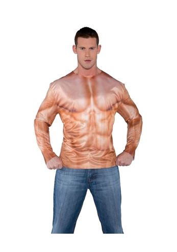 M Super Muscle Bodybuilder Super Hero Padded Shirt Mens Fancy Dress S L & XL 