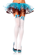 Magic Mushroom Bow Top Thigh Highs