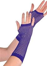 Adult Purple Long Fishnet Fingerless Gloves