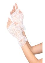 Lace Fingerless Gloves White