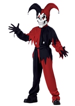 Evil Jester Clown Boys Costume 