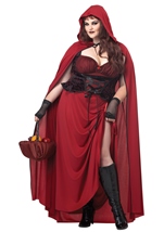 Plus Dark Red Riding Hood Women Costume