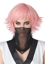 Adult Feathered Rose Pink Women Wig