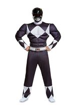Adult Black Ranger Muscle Men Costume
