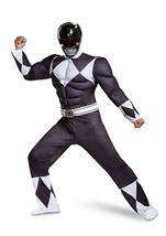 Adult Black Ranger Muscle Men Costume