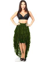 Dark Green High Low Lace Women Skirt