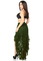 Adult Dark Green High Low Lace Women Skirt