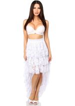 Plus Size White High Low Lace Women Skirt