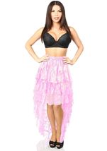 Adult Plus Size Pink High Low Lace Women Skirt