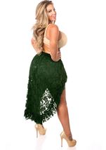 Adult Plus Size Women Dark Green High Low Lace Skirt