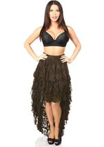 Adult High Low Dark Brown Lace Women Skirt