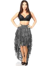 Dark Grey High Low Lace Women Skirt